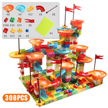 Load image into Gallery viewer, 77-308PCS Marble Race Run Big Block Compatible city Building Blocks Funnel Slide Blocks DIY Big Bricks Toys For Children gift