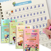 Load image into Gallery viewer, 4 Books Magic Calligraphy Handwriting Copybook Set Art Book Baby Copybook For Calligraphy Writing Kids English Lettering Toy