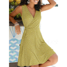 Load image into Gallery viewer, 2021 New Casual Polka Dot Dress Women V Neck Sleeveless Bandage Beach Dress Summer Bohemian Dresses For Women Free Shipping