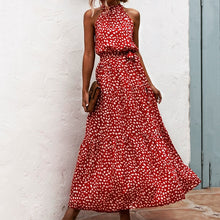Load image into Gallery viewer, Summer Elegant beach Women Dress 2020 long Print Flowers Polka-dot strap Ladies Halter boho Dress Vintage party ladies Dress