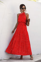 Load image into Gallery viewer, Summer Elegant beach Women Dress 2020 long Print Flowers Polka-dot strap Ladies Halter boho Dress Vintage party ladies Dress
