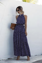 Load image into Gallery viewer, Summer Elegant beach Women Dress 2020 long Print Flowers Polka-dot strap Ladies Halter boho Dress Vintage party ladies Dress