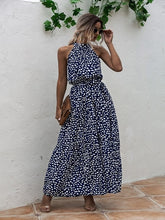 Load image into Gallery viewer, Summer Elegant beach Women Dress 2020 long Print Flowers Polka-dot strap Ladies Halter boho Dress Vintage party ladies Dress