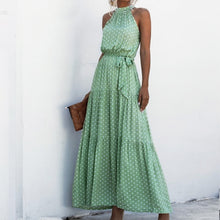 Load image into Gallery viewer, Summer Elegant beach Women Dress 2020 long Print Flowers Polka-dot strap Ladies Halter boho Dress Vintage party ladies Dress