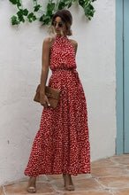 Load image into Gallery viewer, Summer Elegant beach Women Dress 2020 long Print Flowers Polka-dot strap Ladies Halter boho Dress Vintage party ladies Dress