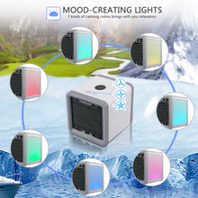 Load image into Gallery viewer, Portable Air Cooler Fan Mini USB Air Conditioner 7 Colors Light Desktop Air Cooling Fan Humidifier Purifier For Office Bedroom