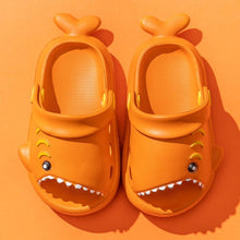 Load image into Gallery viewer, Summer Kids Slippers Cute Shark Slippers Bathroom Non-slip Outdoor Boys and Girls Beach Shoes Cool Flat Soft Fish Mouth Sandals