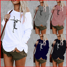 Load image into Gallery viewer, Letter Sexy Off Shoulder Tops Spring Summer Women Casual Y2k Dill Top Long Sleeve Loose T Shirts Female Pullover Camisetas Mujer