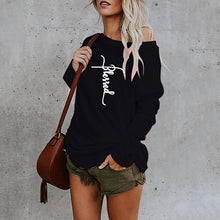 Load image into Gallery viewer, Letter Sexy Off Shoulder Tops Spring Summer Women Casual Y2k Dill Top Long Sleeve Loose T Shirts Female Pullover Camisetas Mujer