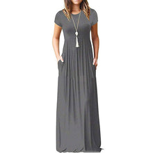 Load image into Gallery viewer, 2021 Elegant Long Summer Dress Women Short Sleeve Maxi Dress Ladies Party Casual Dresses Female Robe Femme Green Red XXL