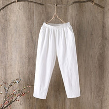 Load image into Gallery viewer, Cotton Linen Pants Women Spring Summer Large Size Solid Color Harem Pants Elastic Waist Loose Casual Woman's Linen Trousers