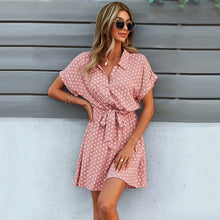 Load image into Gallery viewer, GXDS Dresses Office Lady Boho Dot Pattern Women Clothing Black Viscose Bow-Knot Outfits Loose Soft Casual Dress 2021 Wholesale