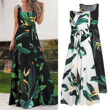 Load image into Gallery viewer, Celmia Bohemian Dress Women Summer Sundress Sleeveless Vintage Floral Print Casual Loose Ruffles Party Robe Belted Vestidos 5XL