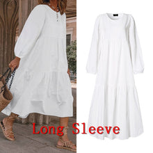 Load image into Gallery viewer, Summer Dress Elegant Party Mid-Calf Dress 2021 VONDA Women'Summer Sundress Bohemian Beach Sundress Casual Vestido Plus Size
