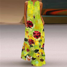 Load image into Gallery viewer, Casual Women's Summer Print Sleeveless Pocket Loose Dress 2021 Retro Plus Size Floral Maxi Dress V-Neck Sexy Female Long Dresses