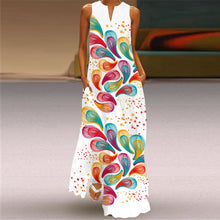 Load image into Gallery viewer, Casual Women's Summer Print Sleeveless Pocket Loose Dress 2021 Retro Plus Size Floral Maxi Dress V-Neck Sexy Female Long Dresses