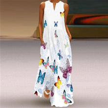 Load image into Gallery viewer, Casual Women's Summer Print Sleeveless Pocket Loose Dress 2021 Retro Plus Size Floral Maxi Dress V-Neck Sexy Female Long Dresses