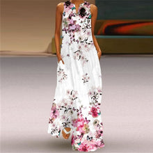 Load image into Gallery viewer, Casual Women's Summer Print Sleeveless Pocket Loose Dress 2021 Retro Plus Size Floral Maxi Dress V-Neck Sexy Female Long Dresses