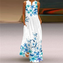 Load image into Gallery viewer, Casual Women's Summer Print Sleeveless Pocket Loose Dress 2021 Retro Plus Size Floral Maxi Dress V-Neck Sexy Female Long Dresses
