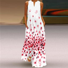 Load image into Gallery viewer, Casual Women's Summer Print Sleeveless Pocket Loose Dress 2021 Retro Plus Size Floral Maxi Dress V-Neck Sexy Female Long Dresses