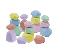 Load image into Gallery viewer, Baby Toy Wooden Jenga Building Block Colored Stone Creative Educational Toys Nordic Style Stacking Game Rainbow Stone Wooden Toy