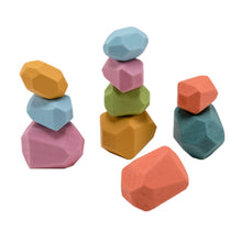 Load image into Gallery viewer, Baby Toy Wooden Jenga Building Block Colored Stone Creative Educational Toys Nordic Style Stacking Game Rainbow Stone Wooden Toy