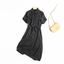 Load image into Gallery viewer, Withered 2021 Vestidos De Fiesta De Noche England Style Office Lady Black Simple Fashion Summer Dress Women Vestidos Party Dress