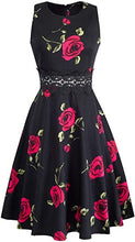 Load image into Gallery viewer, MISSJOY Plus size 4XL Dress kleding vrouwen Vintage Elegant Cap Sleeve Lemon Flower Print pin up fashionable dresses kerst jurk