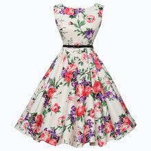 Load image into Gallery viewer, MISSJOY Plus size 4XL Dress kleding vrouwen Vintage Elegant Cap Sleeve Lemon Flower Print pin up fashionable dresses kerst jurk