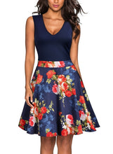 Load image into Gallery viewer, MISSJOY Plus size 4XL Dress kleding vrouwen Vintage Elegant Cap Sleeve Lemon Flower Print pin up fashionable dresses kerst jurk