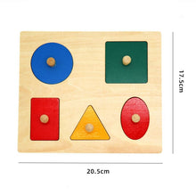 Load image into Gallery viewer, Kids 3D Puzzles Montessori Toys Wooden Puzzles Hand Grab Boards Toys Tangram Jigsaw Cartoon Vehicle Animals Fruits Puzzle