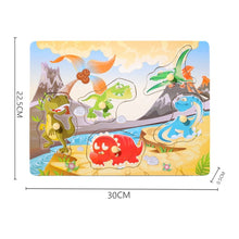 Load image into Gallery viewer, Kids 3D Puzzles Montessori Toys Wooden Puzzles Hand Grab Boards Toys Tangram Jigsaw Cartoon Vehicle Animals Fruits Puzzle