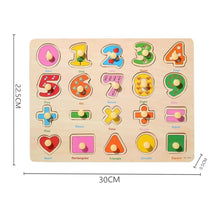 Load image into Gallery viewer, Kids 3D Puzzles Montessori Toys Wooden Puzzles Hand Grab Boards Toys Tangram Jigsaw Cartoon Vehicle Animals Fruits Puzzle