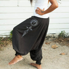 Load image into Gallery viewer, Pants Women High Elastic Waist Wid Leg Pant Spring Casual Bohemia Printed Workout Baggies Loose Harem Pants Trousers Plus Size