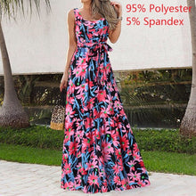 Load image into Gallery viewer, Celmia Bohemian Dress Women Summer Sundress Sleeveless Vintage Floral Print Casual Loose Ruffles Party Robe Belted Vestidos 5XL