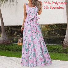 Load image into Gallery viewer, Celmia Bohemian Dress Women Summer Sundress Sleeveless Vintage Floral Print Casual Loose Ruffles Party Robe Belted Vestidos 5XL