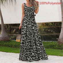 Load image into Gallery viewer, Celmia Bohemian Dress Women Summer Sundress Sleeveless Vintage Floral Print Casual Loose Ruffles Party Robe Belted Vestidos 5XL