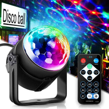 Load image into Gallery viewer, RGB Disco Ball Party Lights DJ Disco Light LED Projector Strobe Lamp Birthday Party Car Club Bar Karaoke Xmas Sound Activated