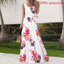 Load image into Gallery viewer, Celmia Bohemian Dress Women Summer Sundress Sleeveless Vintage Floral Print Casual Loose Ruffles Party Robe Belted Vestidos 5XL