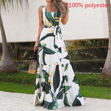Load image into Gallery viewer, Celmia Bohemian Dress Women Summer Sundress Sleeveless Vintage Floral Print Casual Loose Ruffles Party Robe Belted Vestidos 5XL