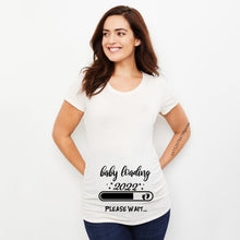 Load image into Gallery viewer, Baby Loading 2022 Women Printed Pregnant T Shirt Girl Maternity Short Sleeve Pregnancy Announcement Shirt New Mom Clothes