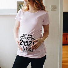 Load image into Gallery viewer, Baby Loading 2022 Women Printed Pregnant T Shirt Girl Maternity Short Sleeve Pregnancy Announcement Shirt New Mom Clothes