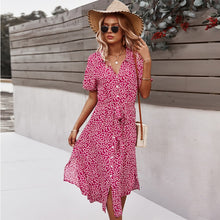 Load image into Gallery viewer, Dresses For Women Casual Short Sleeve 2021 Beach Dresses Women's Summer Holiday Sundress Floral Long Dress Tunics Robe Femmle