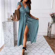 Load image into Gallery viewer, Dresses For Women Casual Short Sleeve 2021 Beach Dresses Women's Summer Holiday Sundress Floral Long Dress Tunics Robe Femmle