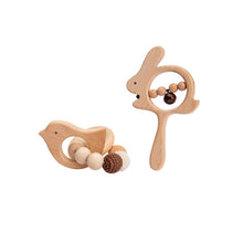 Load image into Gallery viewer, Let's Make 2PCS/Set Bed Bell Baby Toys Teether Wooden Rattles Bracelet Pacifier Chain Rodent Beading Beech Musical Newborn Toys