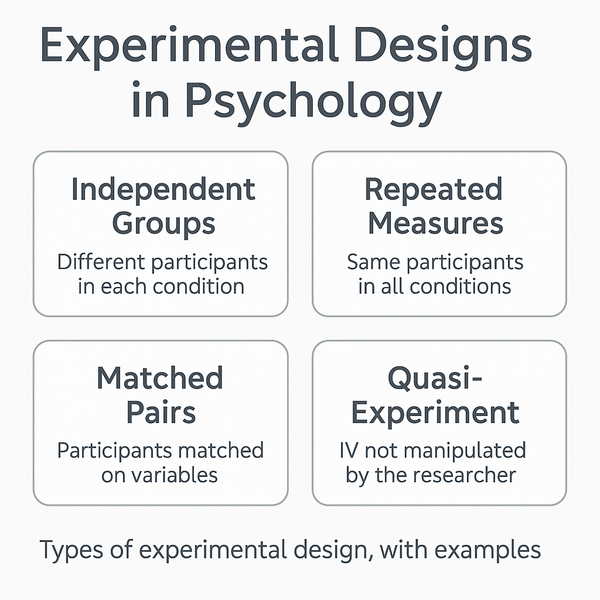 Experimental Designs in Psychology: Types, Examples, and Key Differences
