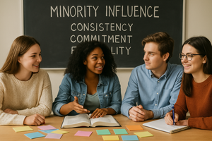 Discuss research into minority influence. (8 marks)