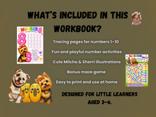 Load image into Gallery viewer, Numbers 1–10 Tracing Workbook | Number Recognition &amp; Writing Practice | Ages 3–6
