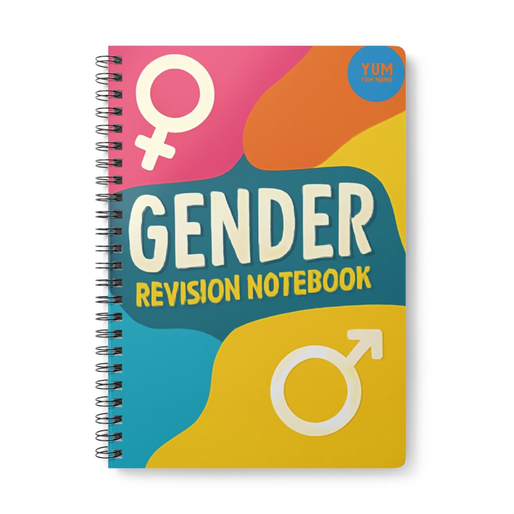 Gender Revision Notebook — A5 Wirobound Spiral Notebook for Students