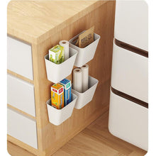 Load image into Gallery viewer, Nmgkokew 4 Piece Kitchen Cabinet Door Storage Box,Self Adhesive Wall Mounted Storage Box,Wardrobe/Bathroom/Refrigerator Small Items Organizer
